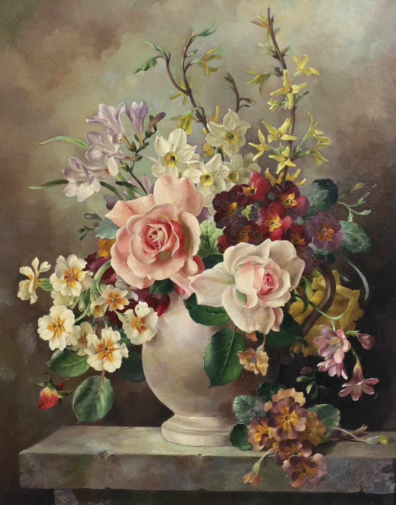 Harold Clayton (1896-1979), 'Flowerpiece', oil on canvas, 50 x 40cm